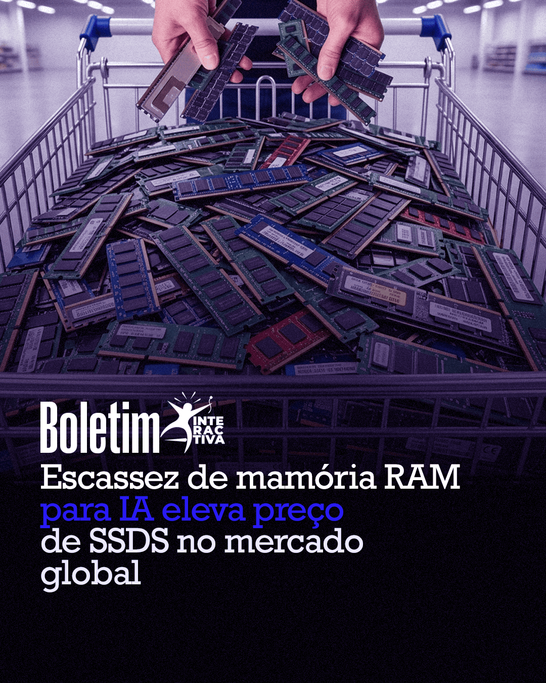 Escassez de memória RAM para IA eleva preços de SSDs no mercado global